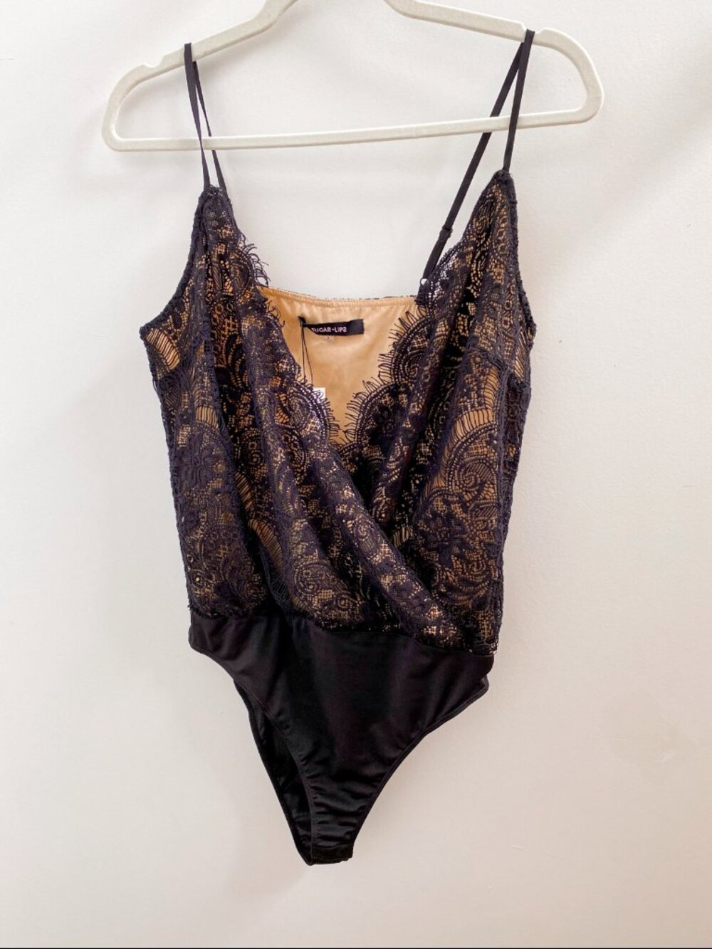 Sexy Black Lace Sleeveless Bodysuit by Sugar + Lips - Size Small